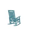 Presidential Rocking Chair HDPE Rocking Chair Fade-Resistant Porch Rocker Chair; All Weather Waterproof for Balcony/Beach/Pool ; Blue