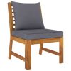 vidaXL 5 Piece Patio Lounge Set with Cushion Solid Acacia Wood