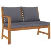 vidaXL 5 Piece Patio Lounge Set with Cushion Solid Acacia Wood