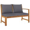 vidaXL 5 Piece Patio Lounge Set with Cushion Solid Acacia Wood