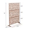 6.33 ft. H x 3.93 ft. W Laser Cut Metal Privacy Screen;  24"*48"*3 panels