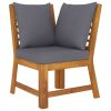 vidaXL 5 Piece Patio Lounge Set with Cushion Solid Acacia Wood